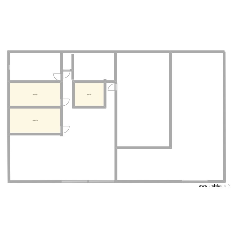 ESPARSAC. Plan de 3 pièces et 42 m2