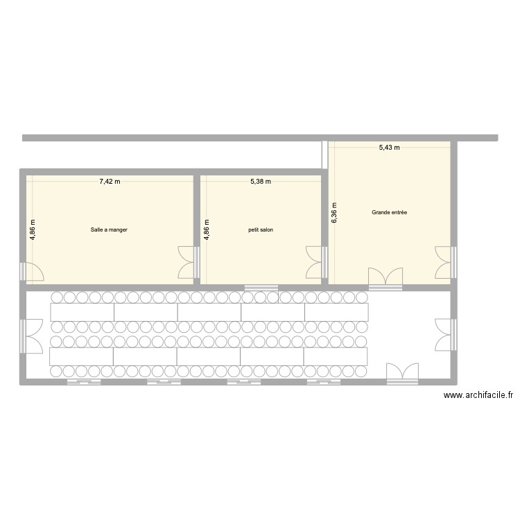 Fête Orientale. Plan de 3 pièces et 97 m2