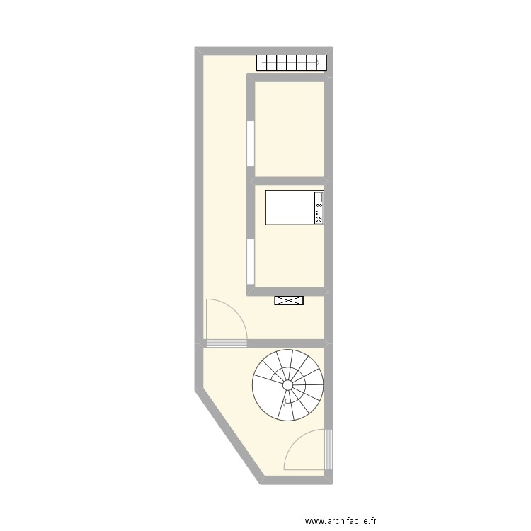 Bissegem 169 - inkom - niv. 0. Plan de 4 pièces et 17 m2