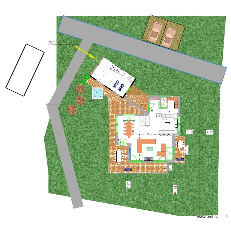 plan rdc samoens . Plan de 3 pièces et 37 m2