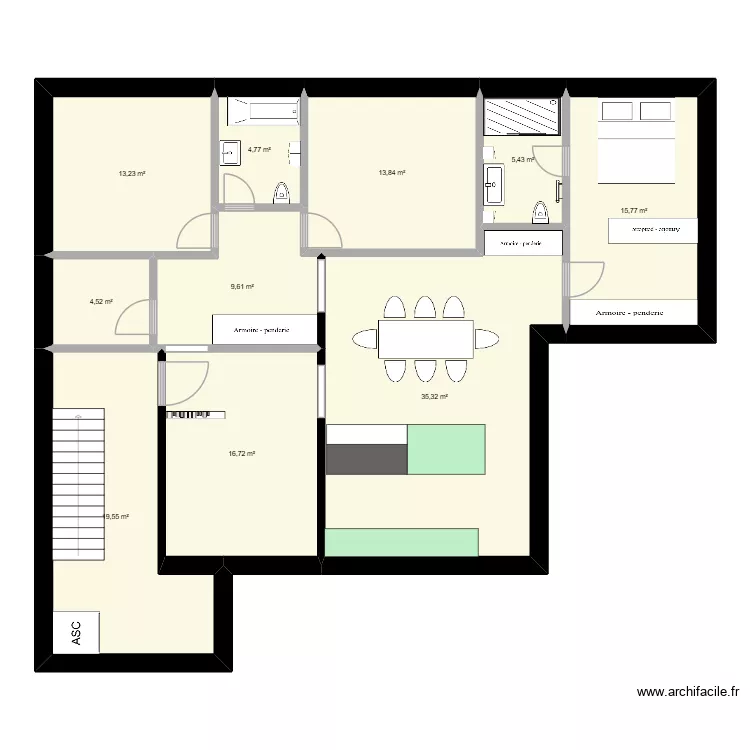 Ren&eacute;_01. Plan de 10  et 139 m²