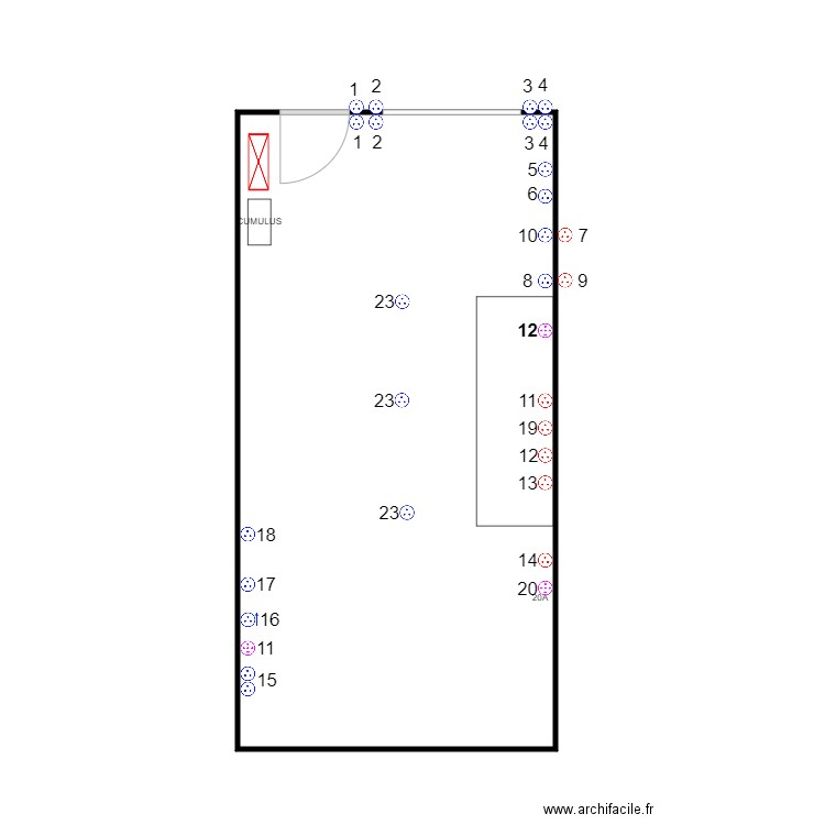 ELEC LAB 12. Plan de 1 pièce et 34 m2