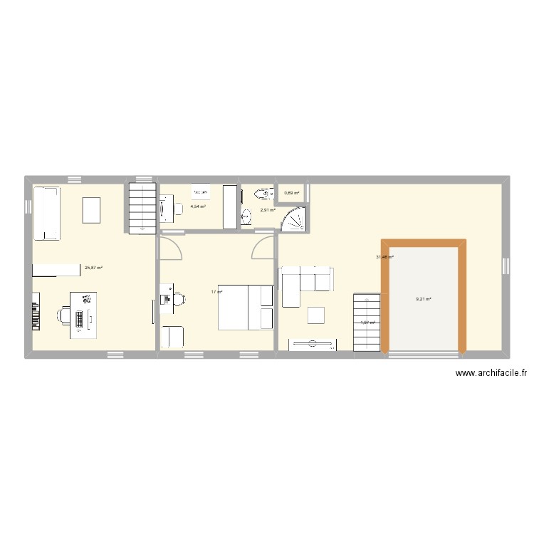BOLIO 2. Plan de 8 pièces et 94 m2