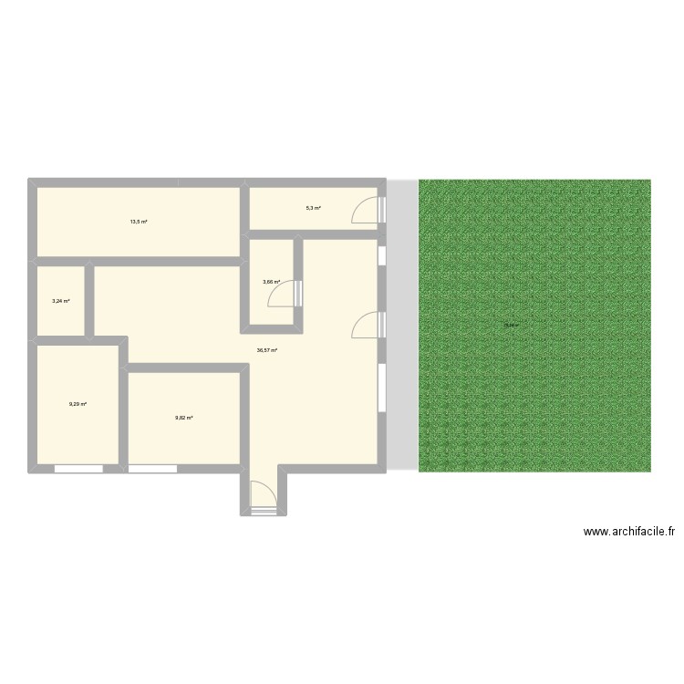 CLAYE-SOUILLY Aménagement2. Plan de 7 pièces et 81 m2