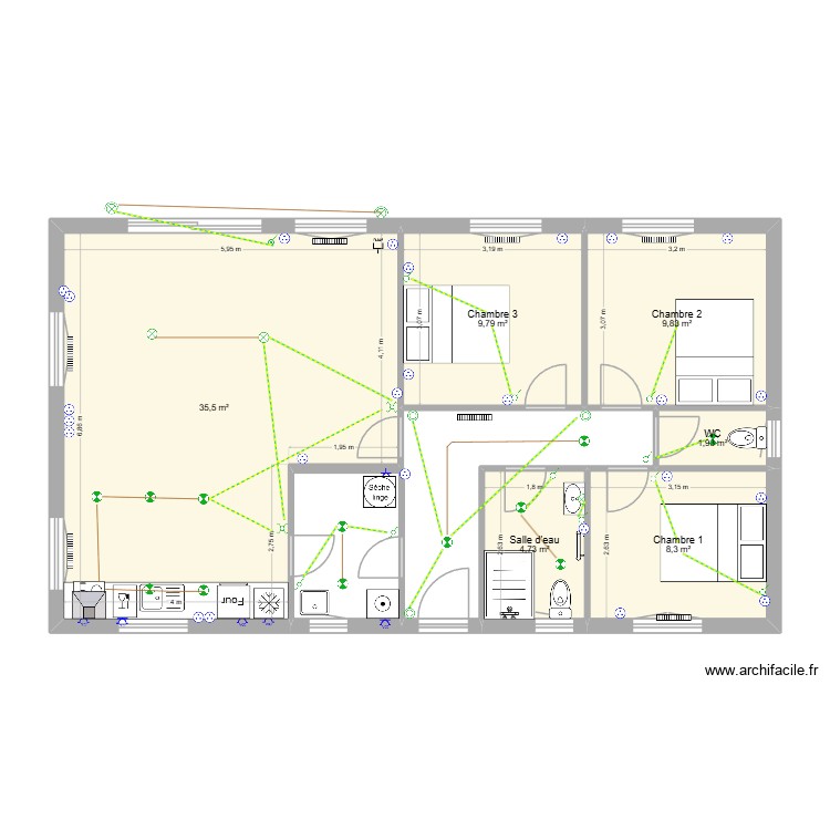 Marec Xavier RdC projet N1 Elec. Plan de 0 pièce et 0 m2