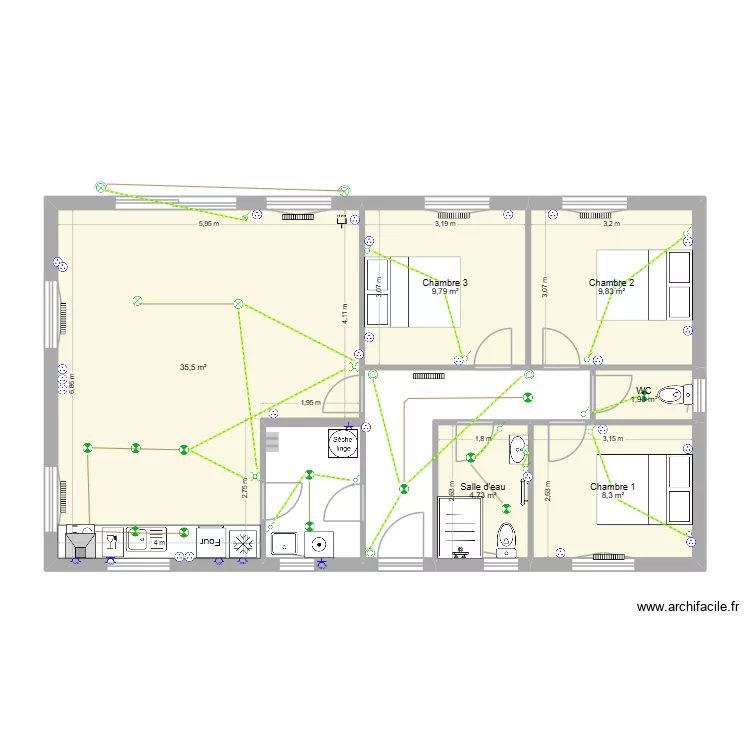 Marec Xavier RdC projet N1 Elec. Plan de 6  et 70 m²