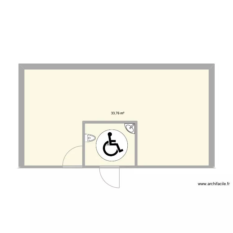 WC Batiment C - Modifié. Plan de 2 Pièces et 38 m² WC Batiment C - Modifié. Plan de 2 Pièces et 38 m²