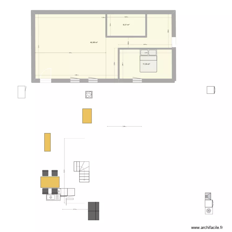 PROJET NOJARET 2. Plan de 3 Pièces et 67 m²