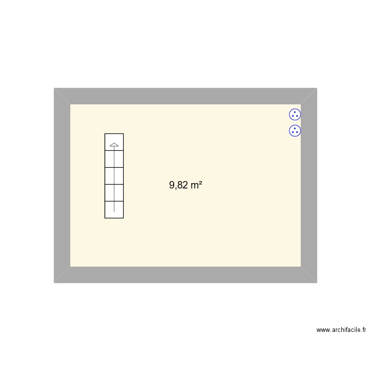 Rivot. Plan de 1 pièce et 10 m2