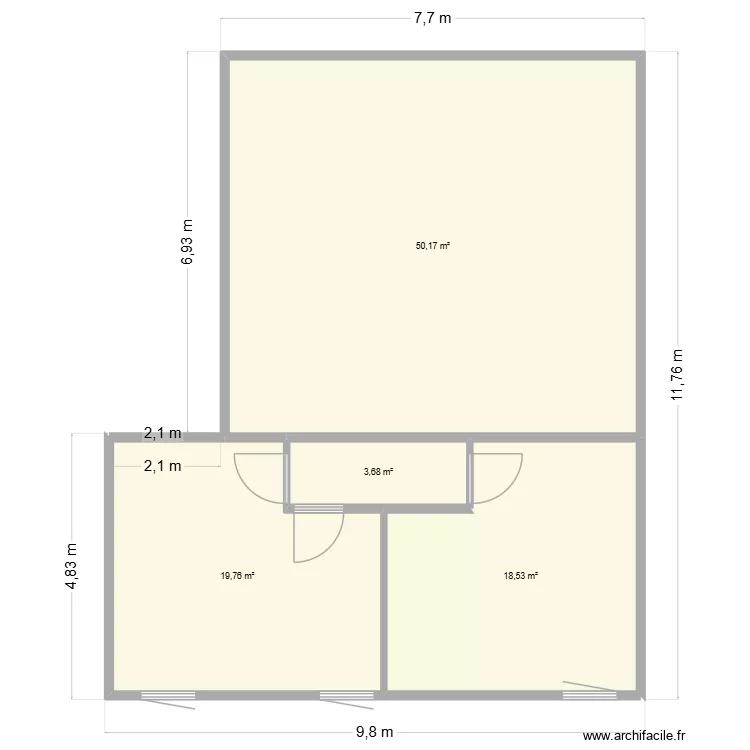 eau blanche 2026 2. Plan de 4  et 92 m²