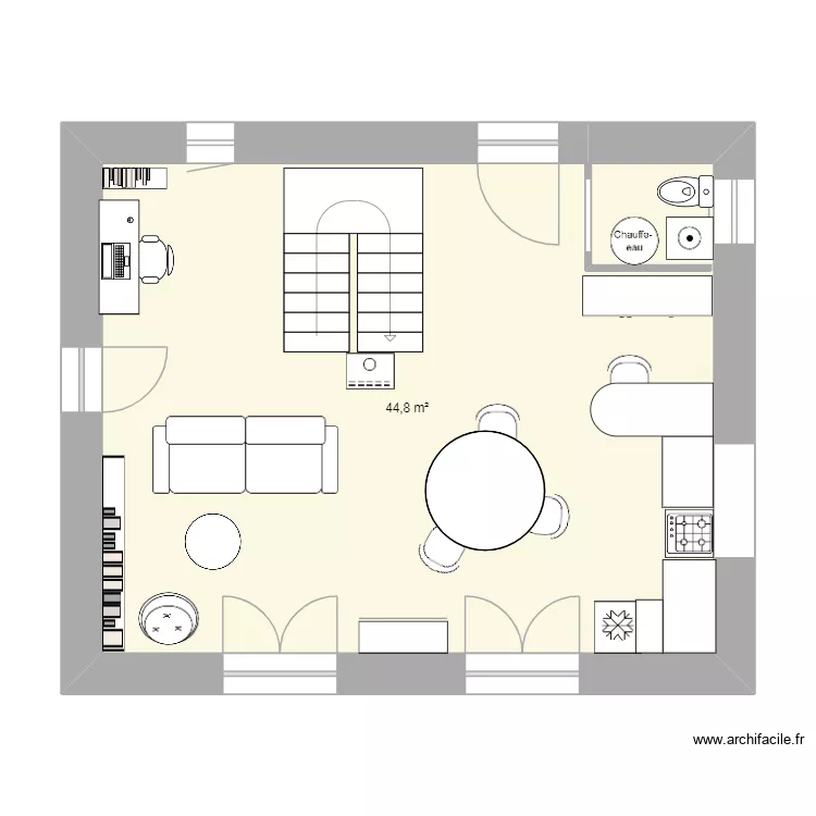 Cabanac v4. Plan de 1  et 45 m²