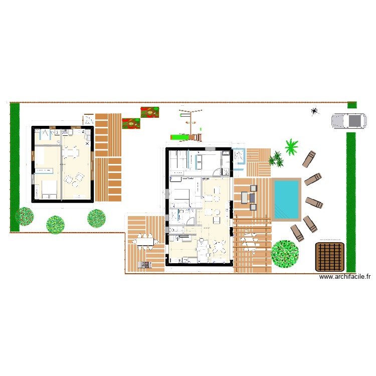 Aureilhan EXTENSION version 45m2 avec abri de jardin. Plan de 0 pièce et 0 m2 Aureilhan EXTENSION version 45m2 avec abri de jardin. Plan de 0 pièce et 0 m2