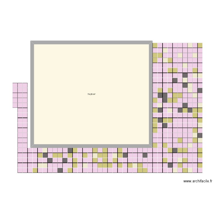 TerrasseIsa6. Plan de 1 pièce et 74 m2
