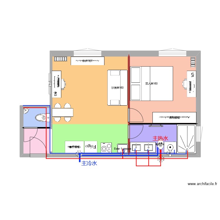 Javel-plomberie. Plan de 0 pièce et 0 m2