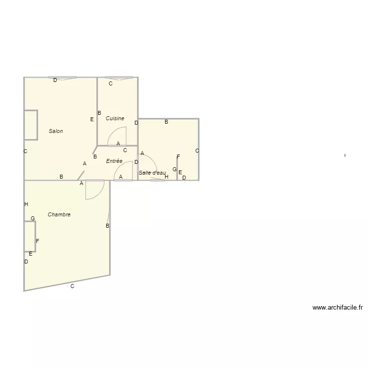 Croquis MAURET 2nd &eacute;tage droite. Plan de 