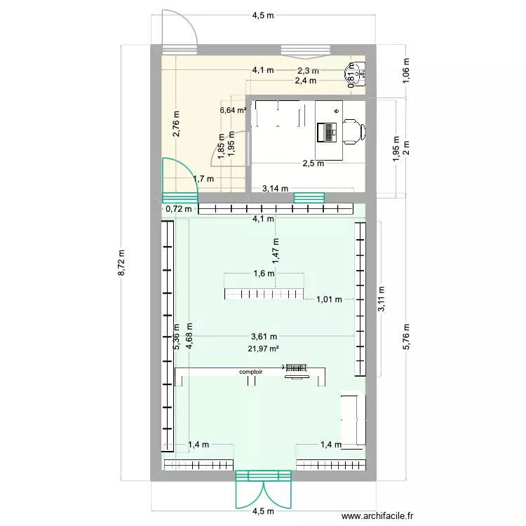 plan Dr Fadel. Plan de 2  et 29 m²