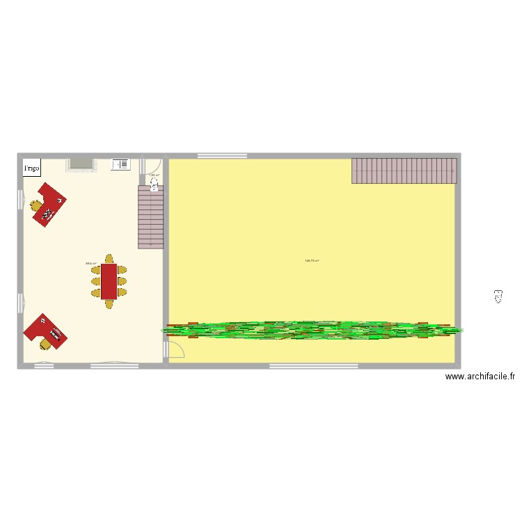 bureau chevrerie. Plan de 3 pièces et 218 m2