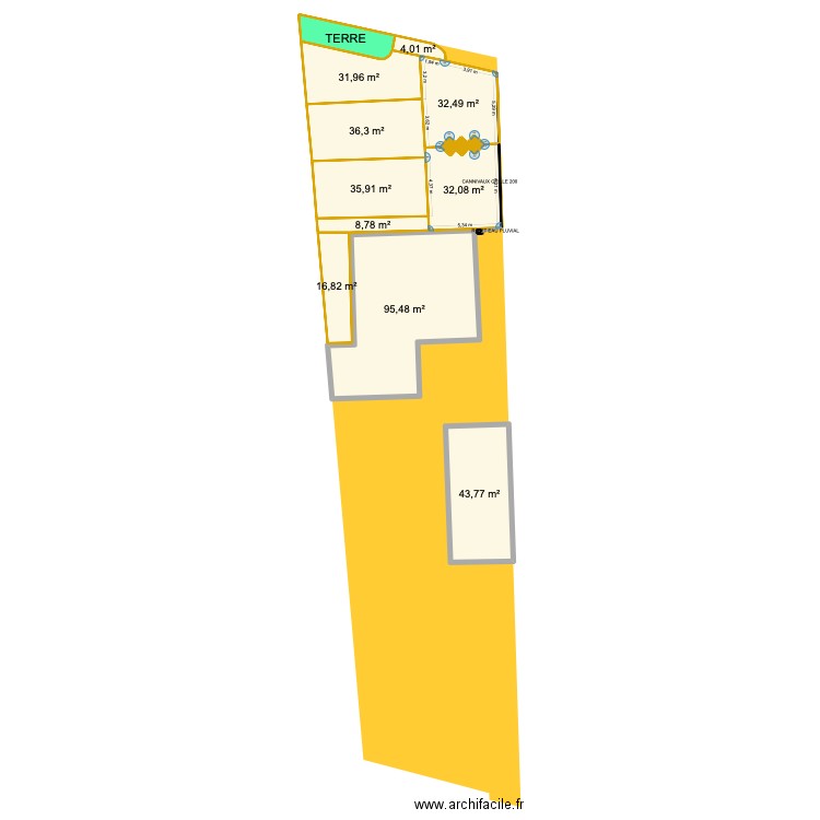 bass. Plan de 16 pièces et 354 m2