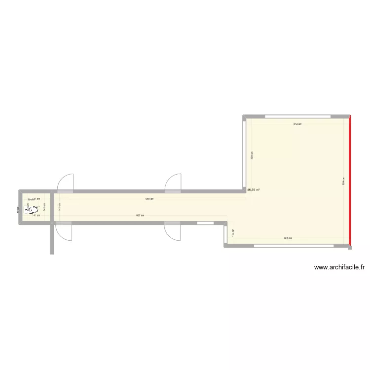 suribi i 3 salon couloir. Plan de 