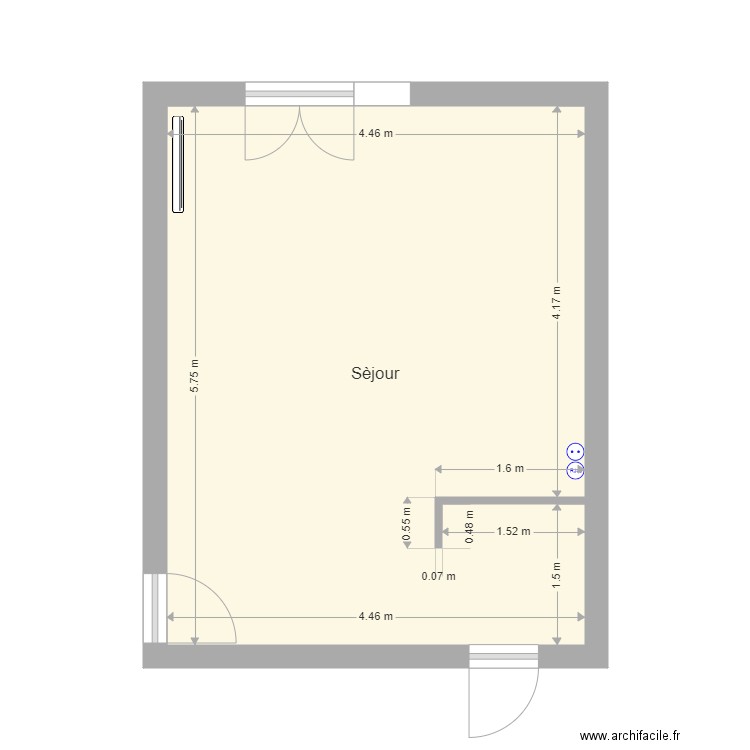 SEJOUR. Plan de 1 pièce et 25 m2