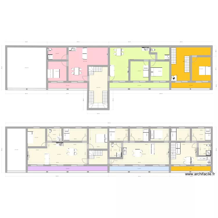 delta 5 appart sociaux au 1er et 2eme. Plan de delta 5 appart sociaux au 1er et 2eme. Plan de