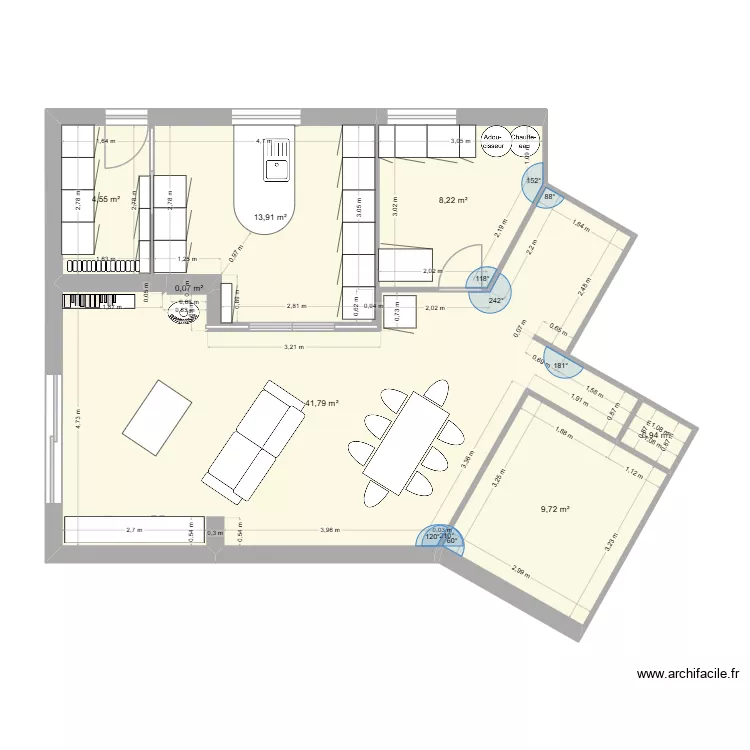 Maison Grisolles - A02b. Plan de 7  et 79 m²
