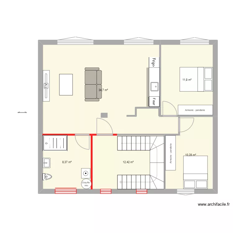R+1 st Anne. Plan de 5 et 78 m² R+1 st Anne. Plan de 5 et 78 m²