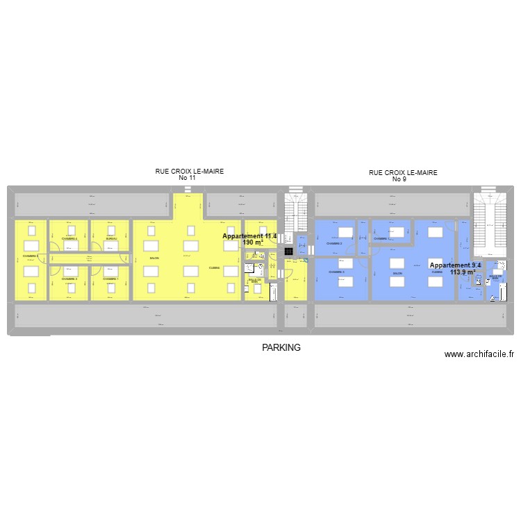 Virton niveau 4. Plan de 30 pièces et 510 m2