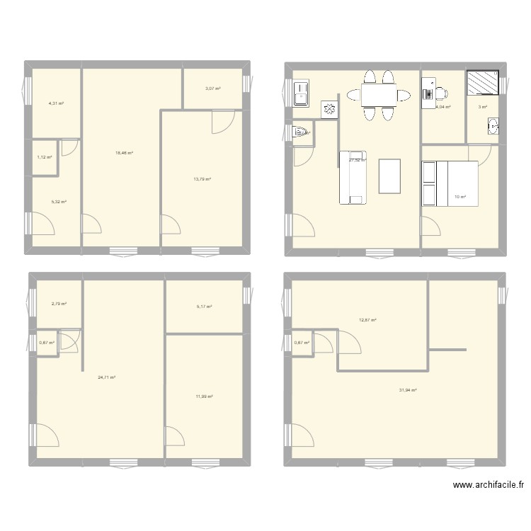 Appartement 11e. Plan de 19 pièces et 182 m2