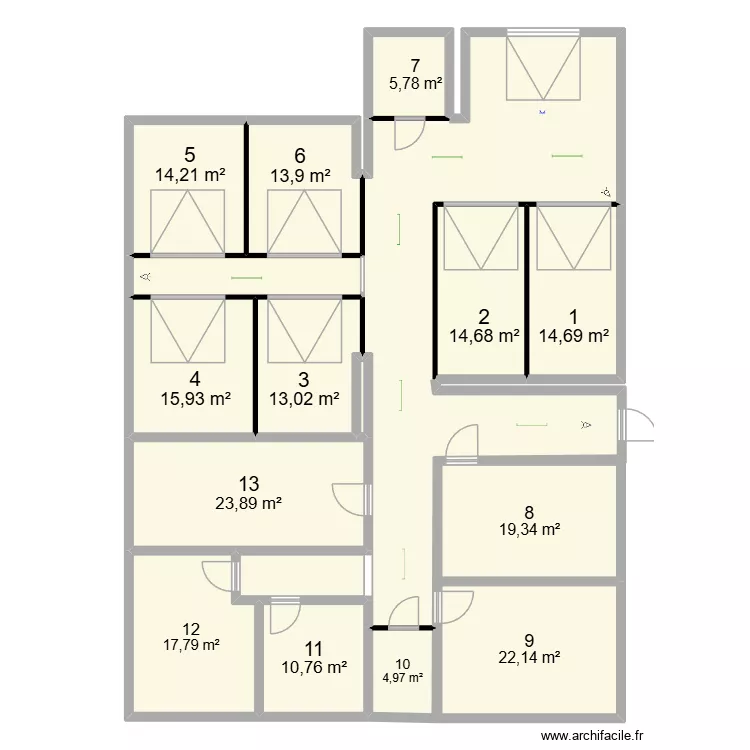 entrep&ocirc;t elec. Plan de 17 pièces et 275 m²