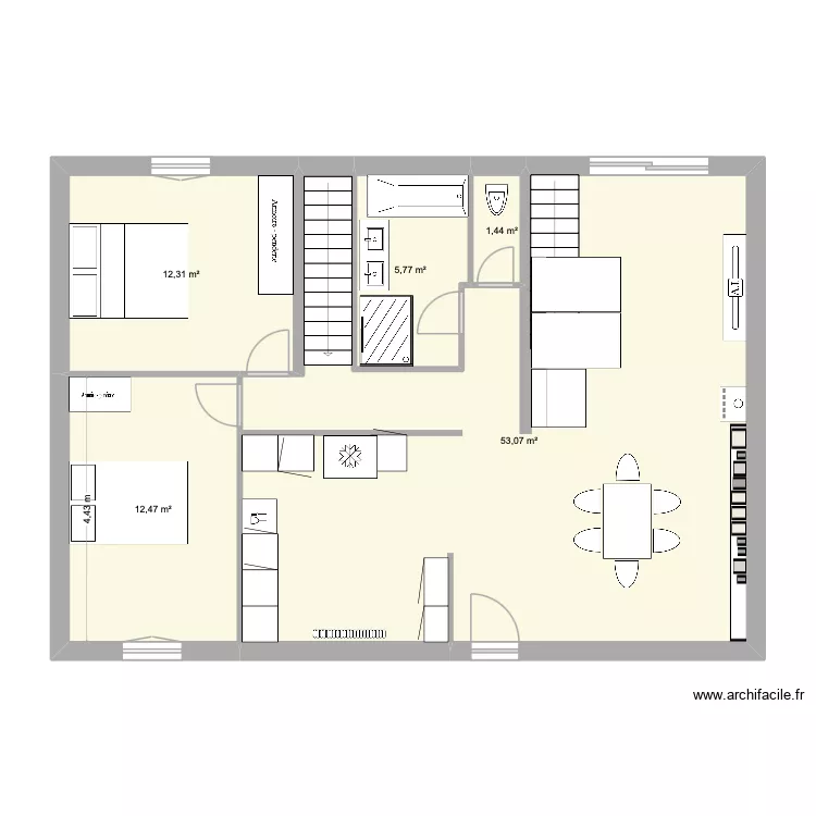 maison saint Sebastien. Plan de 5 pièces et 85 m² maison saint Sebastien. Plan de 5 pièces et 85 m²