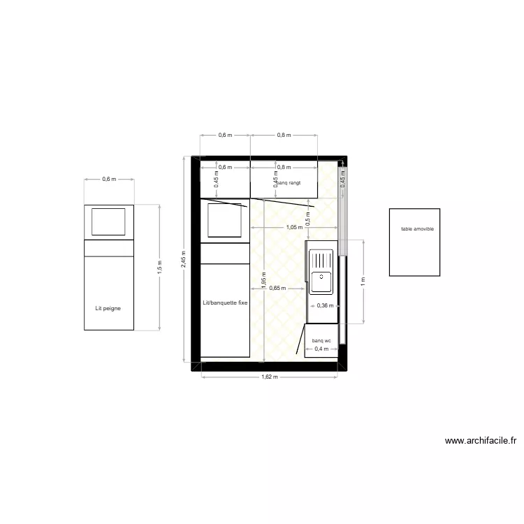 VW Transporteur court bas. Plan de 