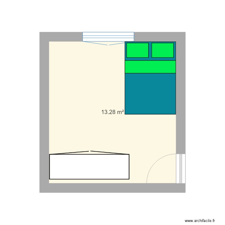 futur chambre. Plan de 1 pièce et 13 m2
