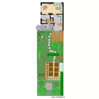 plan rdc, v&eacute;randa et jardin 2