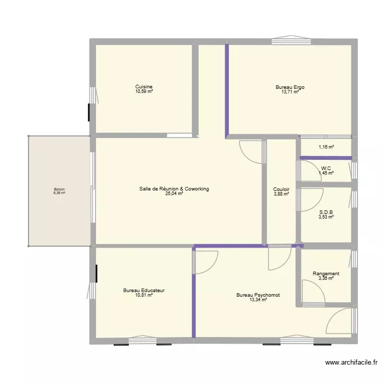 sessad nord R+1. Plan de 10 Pièces et 87 m² sessad nord R+1. Plan de 10 Pièces et 87 m²