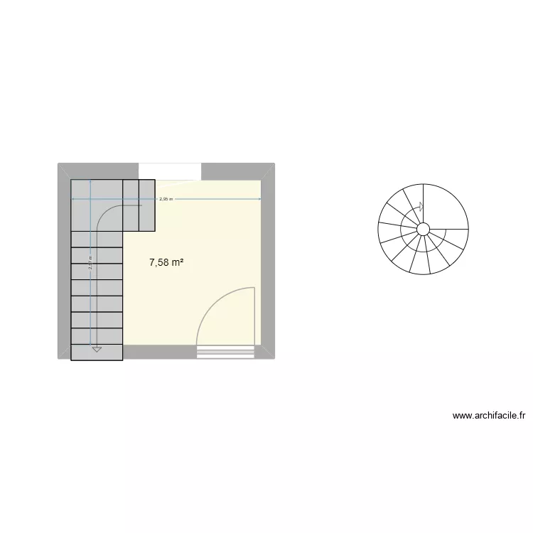 evenos escalier. Plan de 1 et 8 m² evenos escalier. Plan de 1 et 8 m²