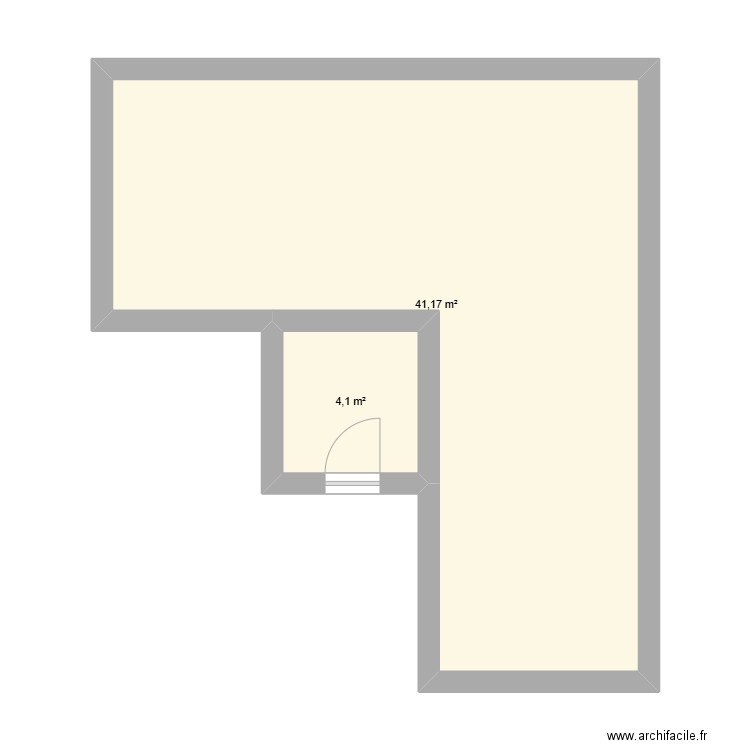 Madeleine surelevation. Plan de 2 pièces et 45 m2