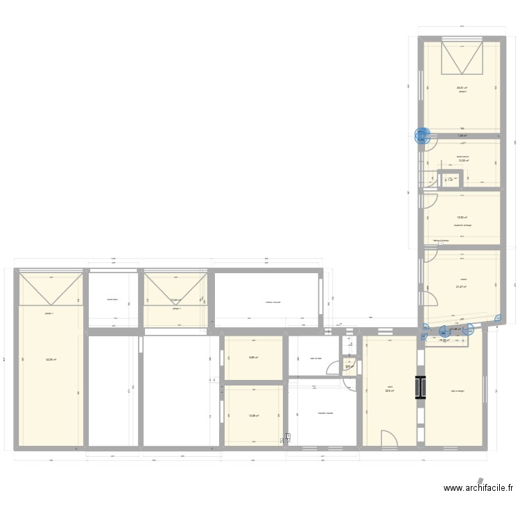 maman rez de chausse. Plan de 14 pièces et 183 m2