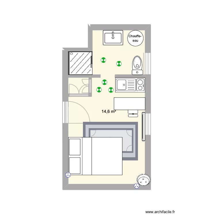 PARIS. Plan de 1  et 15 m²