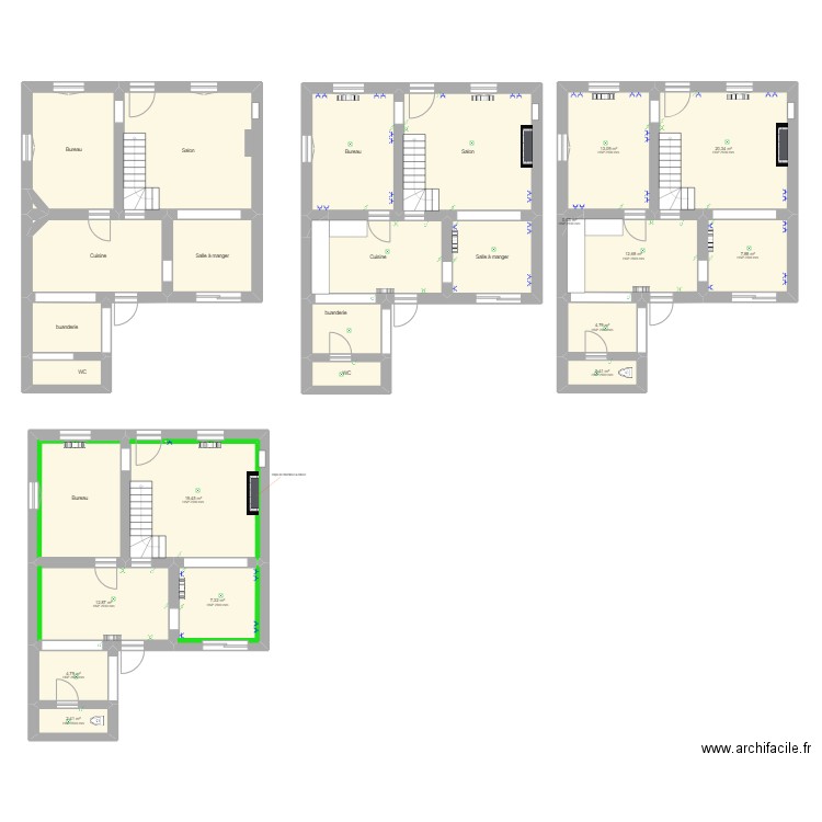 fabienne 1. Plan de 28 pièces et 243 m2