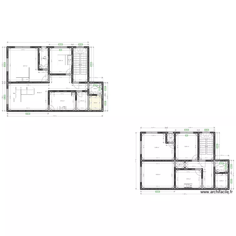 plan1. Plan de 19 pièces et 164 m²