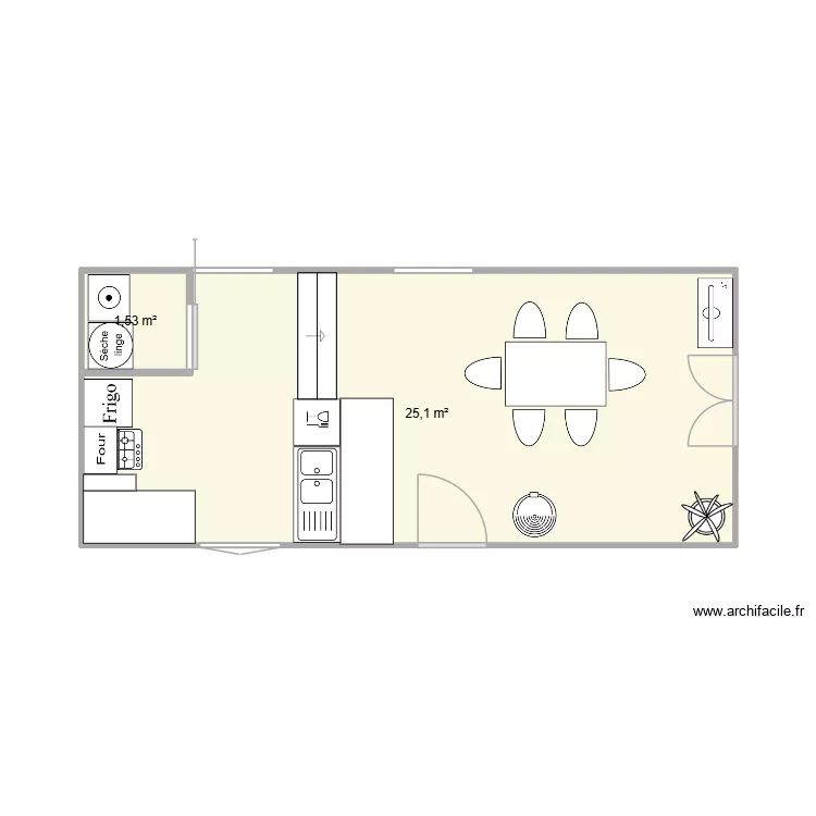 salle a mange cuisine. Plan de 2 pièces et 27 m² salle a mange cuisine. Plan de 2 pièces et 27 m²