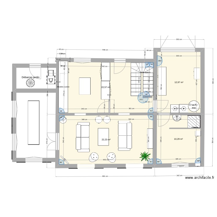 Kerfany4. Plan de 4 pièces et 68 m2