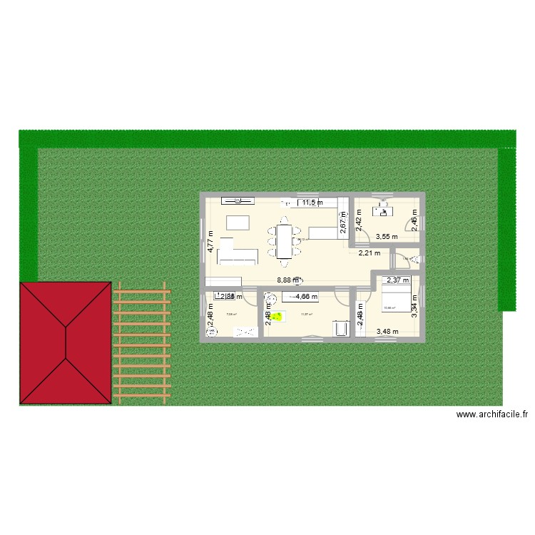 maison. Plan de 5 pièces et 80 m2