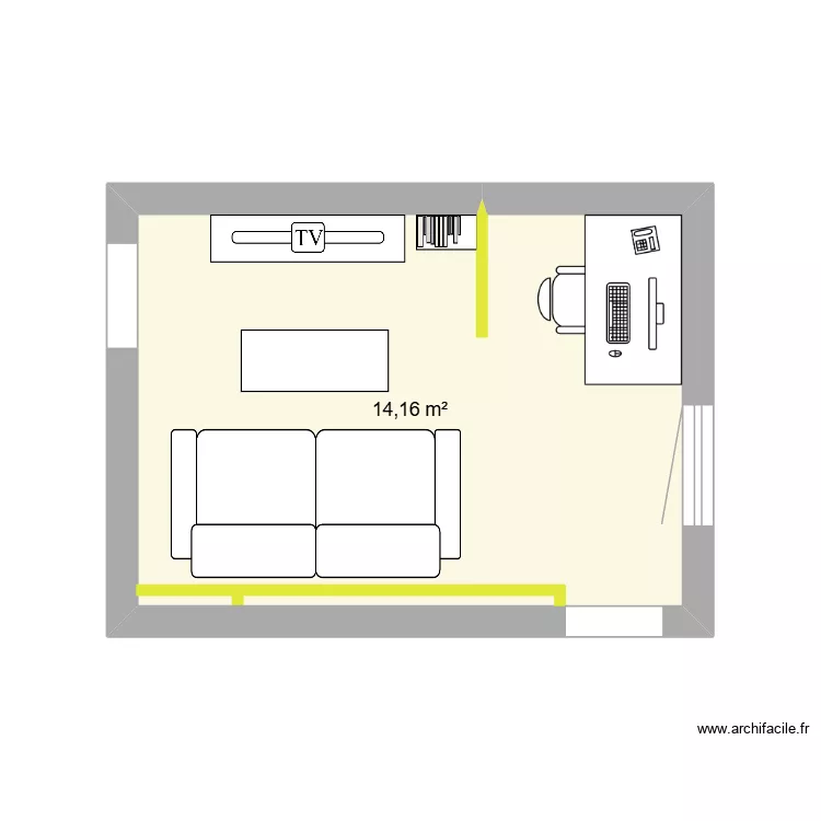 SALON. Plan de 1 et 14 m² SALON. Plan de 1 et 14 m²