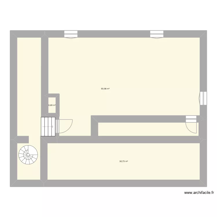 Le MAZIER RDC  / 1er / 2&egrave;me. Plan de 3  et 125 m²