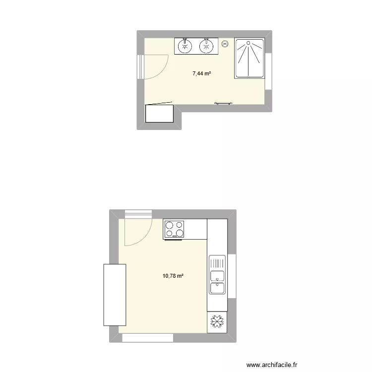 salle de bain papa. Plan de 