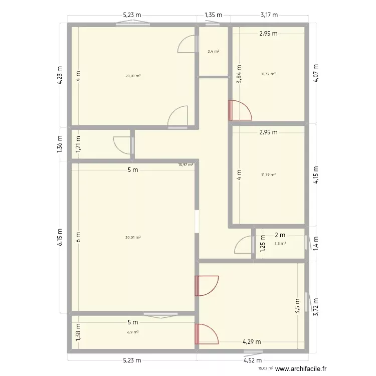 Plan d'une maison de d'habitation!. Plan de 9 Pièces et 116 m² Plan d'une maison de d'habitation!. Plan de 9 Pièces et 116 m²