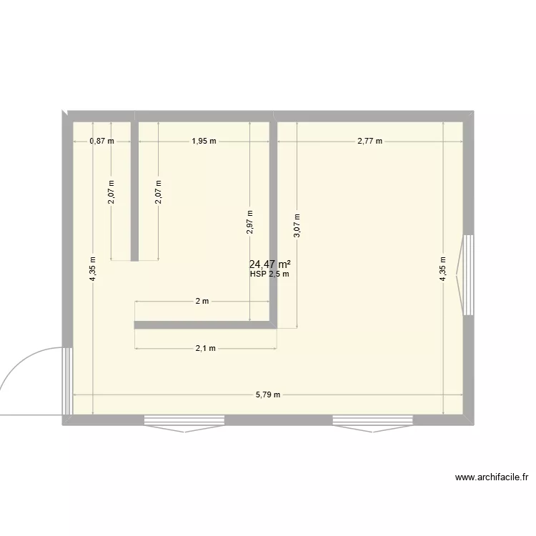 tera&ccedil;e. Plan de 1  et 24 m²