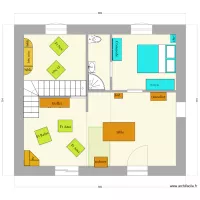 en face : chambre au poele